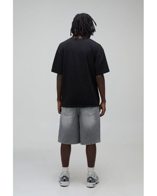 BoohooMAN Black Oversized Lone Star Beer Cowboy License Print T-Shirt for men