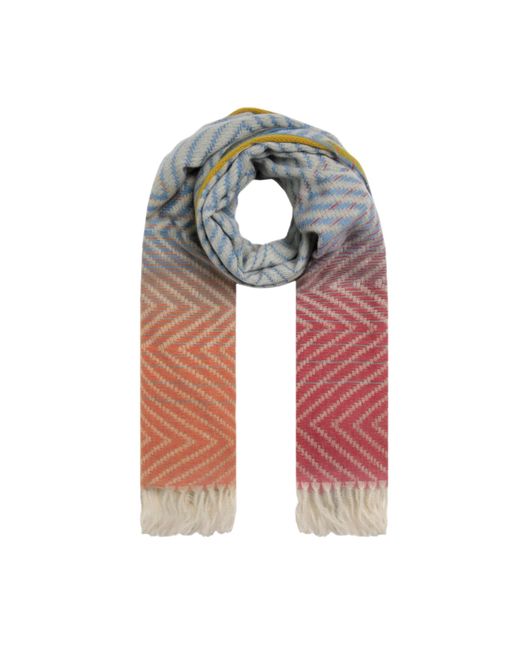 Weird Fish Multicolor Recycled Polyester Tassel Zig Zag Scarf