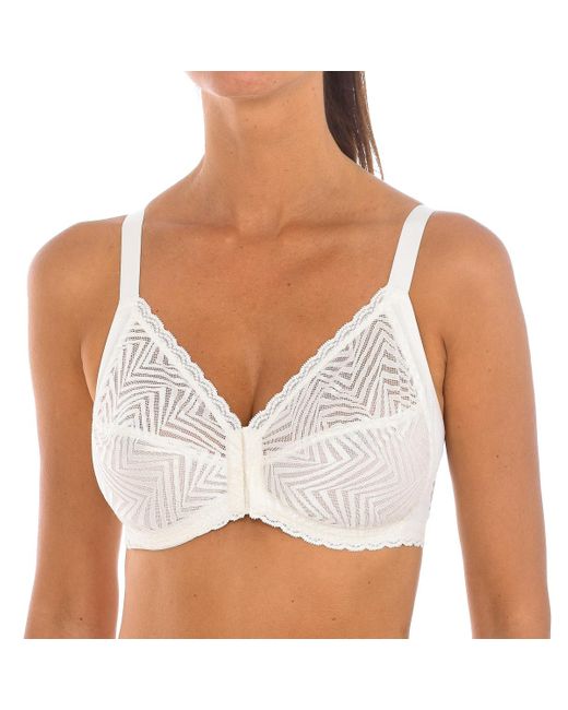 Playtex White P08Gb Wireless Bra With Elastic Sides, Comfortable And Adaptable Design For