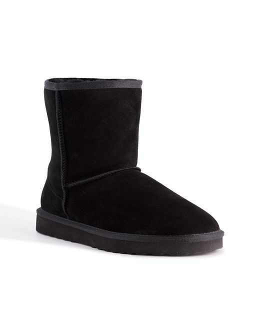 Aus Wooli Black "Cronulla" Australia Mid Calf Sheepskin Boot, Leather
