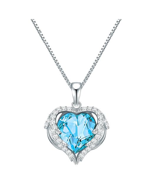 Rafaela Donata Blue Embellished With Swarovski Crystals Necklace Sterling