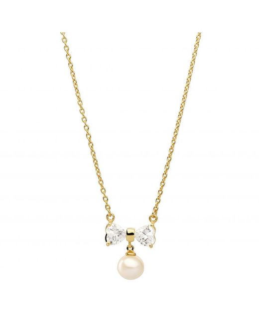Orphelia Metallic 'Sparkle' 925 Sterling Set: Chain-Pendant + Earrings