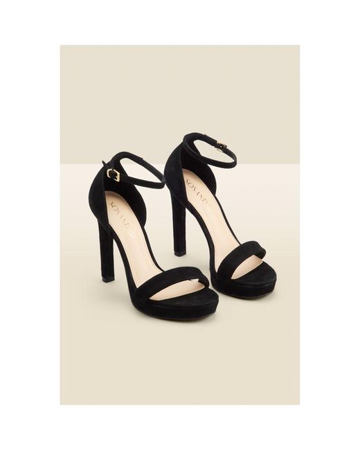 Sosandar White Serene Leather Barely There Platform Heels