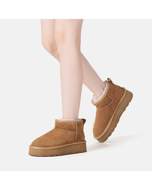 EVER AU Brown Heron Ultra Mini Platform Boots