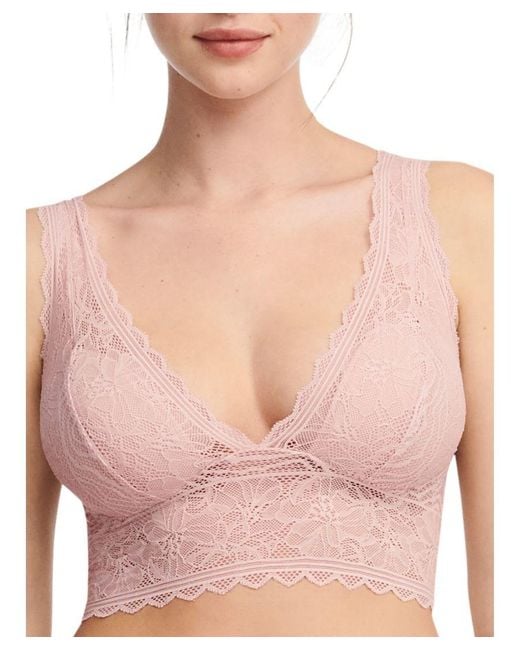 Chantelle Pink Easy Feel Floral Touch Wirefree Triangle Bralette Polyamide