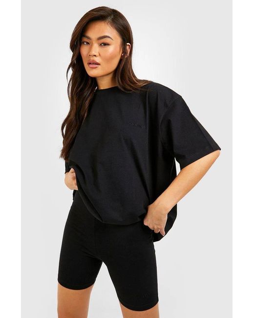 DSGN Studio Black Oversized T-Shirt And Cycling Short Set