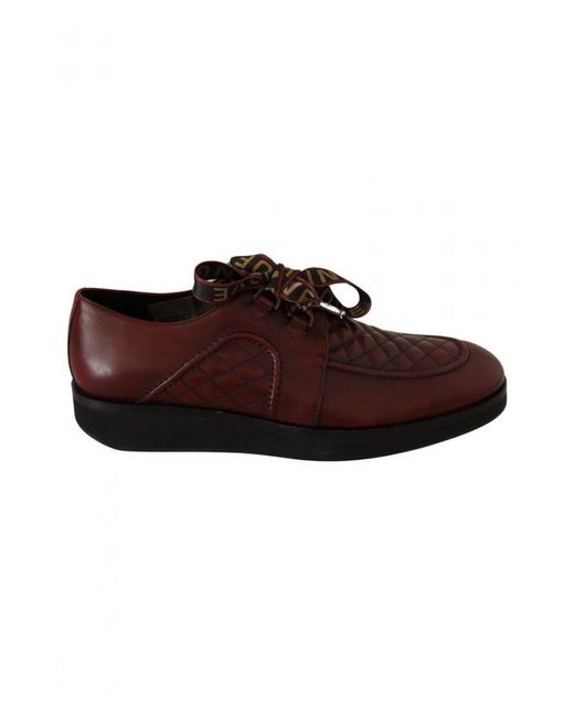 Dolce & Gabbana Brown Leather Lace Up Dress Formal Shoes for men