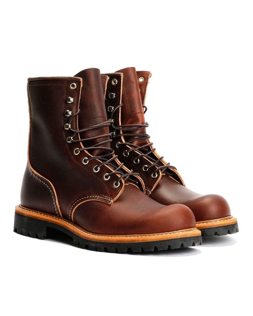 Red Wing Brown Wing 4585 8-Inch Logger Briar Oil Leather Boots for men