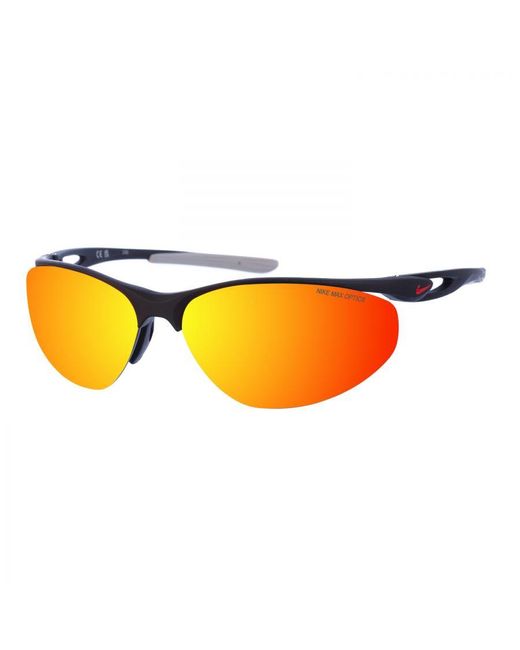 Nike Orange Oval Shaped Acetate Sunglasses Dz7354 for men