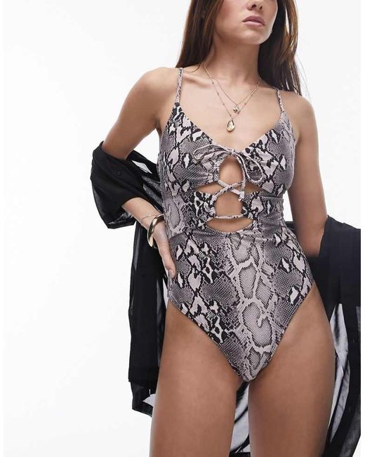 TOPSHOP Black Cut Out Swimsuit