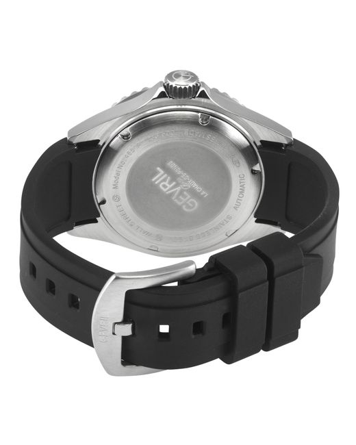 Gevril Black Wall Street Swiss Automatic Sellita Sw200-1 Bezel Dark Enamel Dial Watch for men