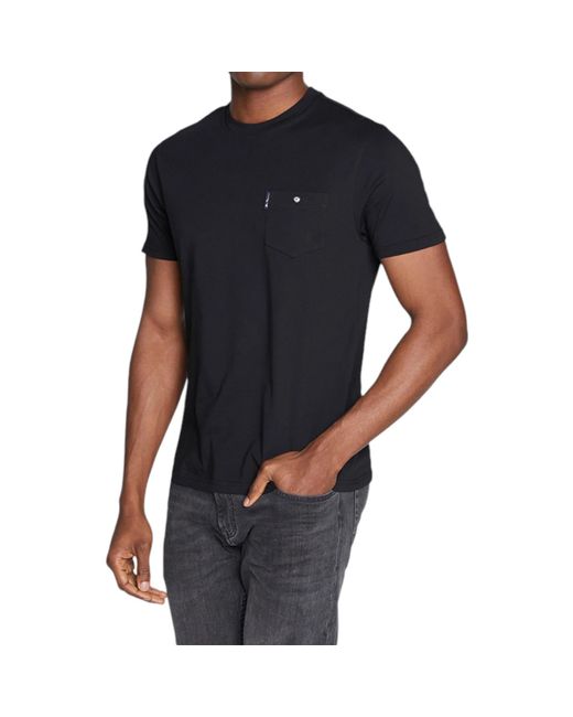 Ben Sherman Black T Shirt Plain Crew Neck Short Sleeve Casual Summer Cotton Tee for men