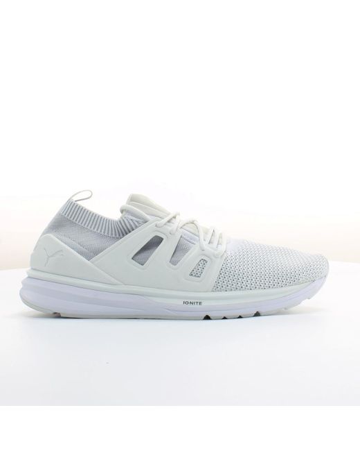 PUMA White B.O.G Evoknit Textile Lace Up Trainers 363669 02 for men