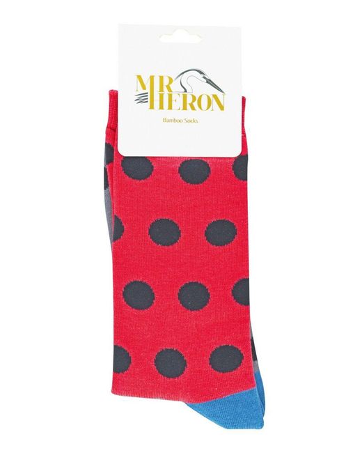 Mr Heron Red Bamboo Socks for men