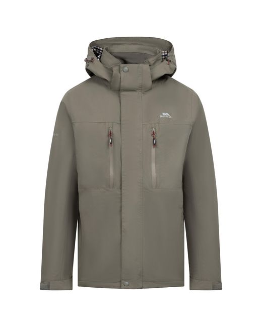 Trespass Gray Griminish Waterproof Jacket Smoke) for men