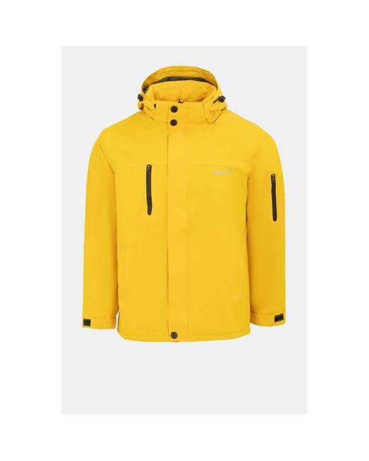 Gelert Yellow Hooded Solid Patterned Parka Jacket for men