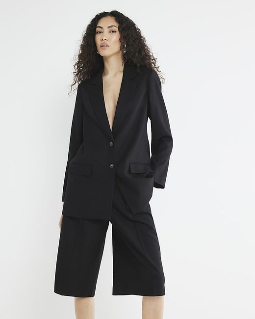 River Island Black Blazer Structured Oversized