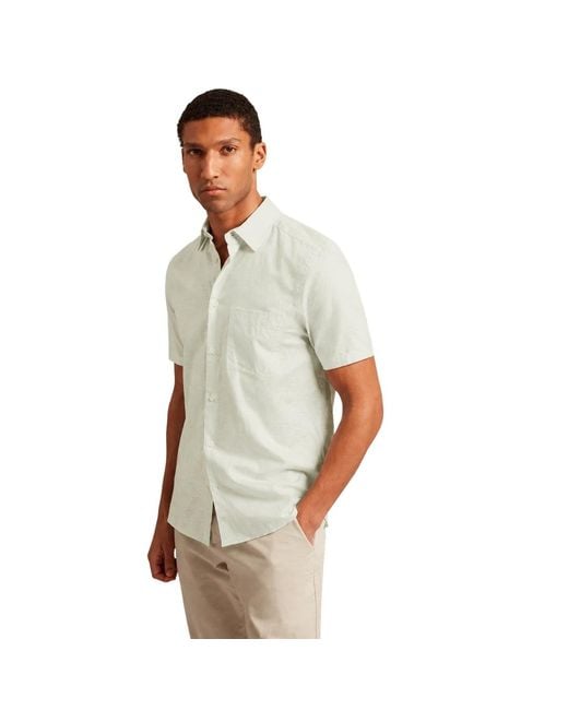 Ted Baker Green Palomas Linen Shirt for men