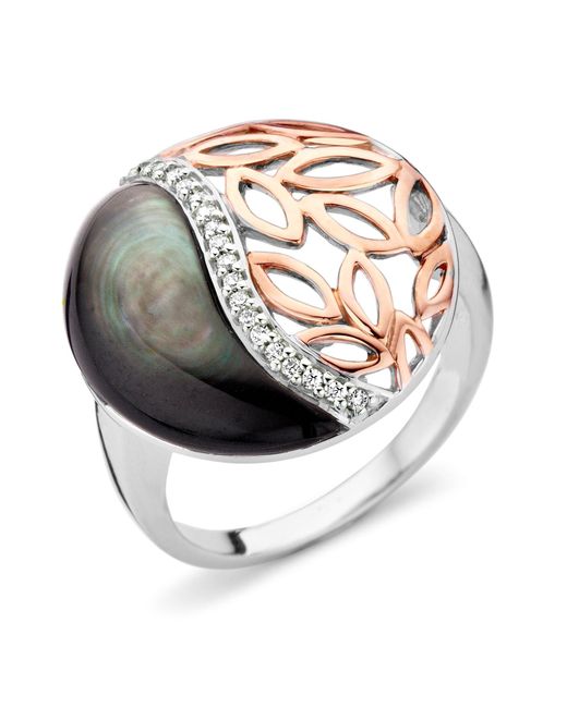 Orphelia Metallic Ladies Embellished 925 Sterling Ring