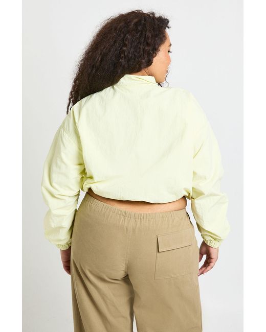 Boohoo Natural Plus Funnel Neck Cropped Utility Jacket