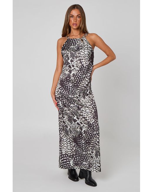 Urban Bliss Multicolor High Neck Animal Dress Mono