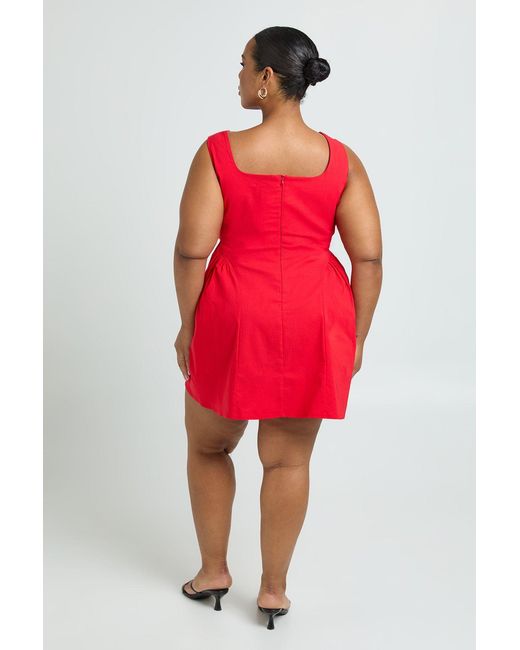 Boohoo Red Plus Bengaline Wide Strap Skater