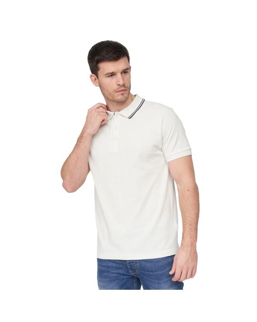 Duck and Cover White Samtrase Polo Shirt for men