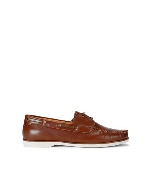 KG by Kurt Geiger Brown Leather Venice Boat Shoes for men
