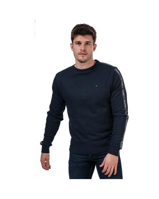 Tommy Hilfiger Blue Taped Sweatshirt Min for men
