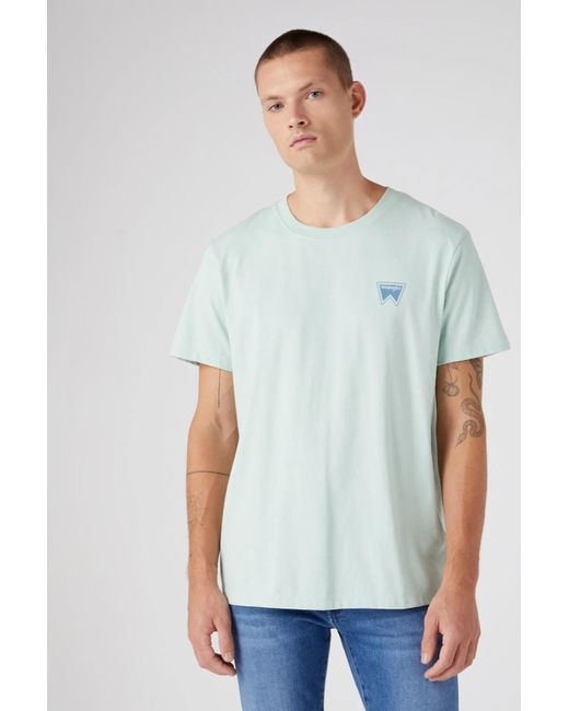 Wrangler Graphic Tee Surf Spray in het White voor heren