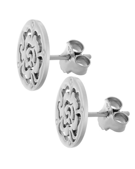 Orphelia Metallic 'Fiore' 925 Sterling Stud Earrings
