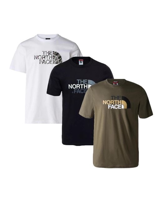 The North Face Black 3 Pack Easy Tee T Shirt//Taupe for men