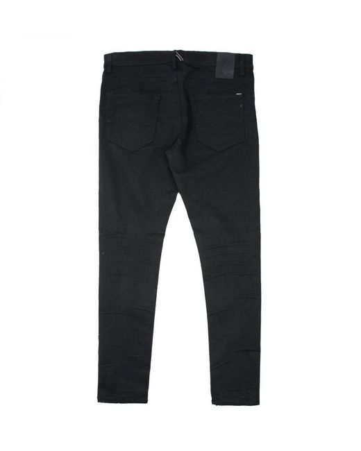 Replay Black Mickym Hyperflex Reused Slim Fit Jeans for men