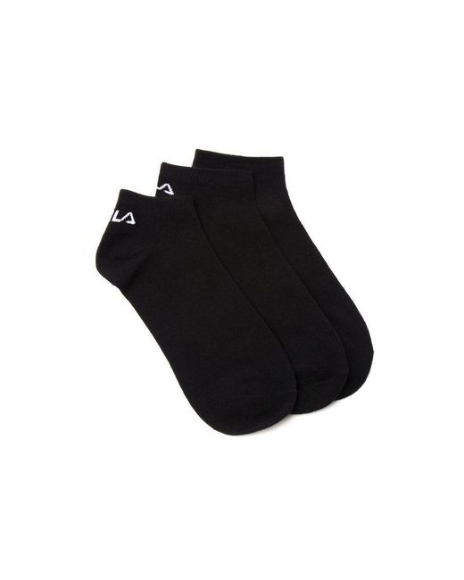 Fila Black 3 Pack Trainer Socks for men