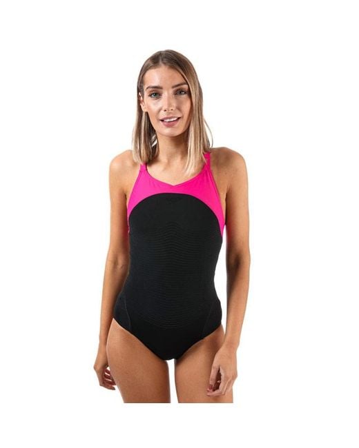 Speedo Black Womenss Fit Power Form Xback Swimsuit