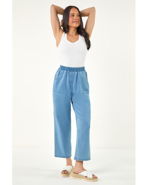 Roman Blue Petite Stretch Denim Trousers
