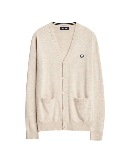 Fred Perry Natural Porridge Marl Classic Cardigan for men