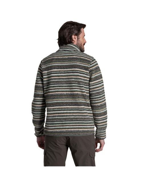 Craghoppers Gray Tatton Ii Contrast Striped Fleece Top (Woodland) for men
