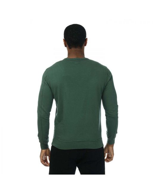 C P Company Light Fleece Sweatshirt In Groen in het Green voor heren