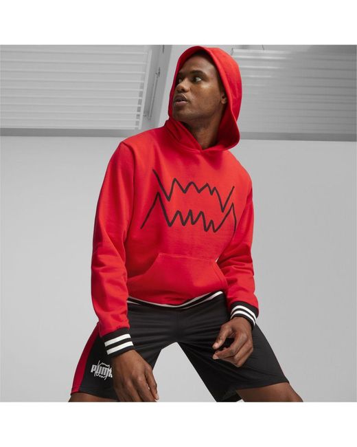 PUMA Red Franchise Core Basketball Hoodie for men