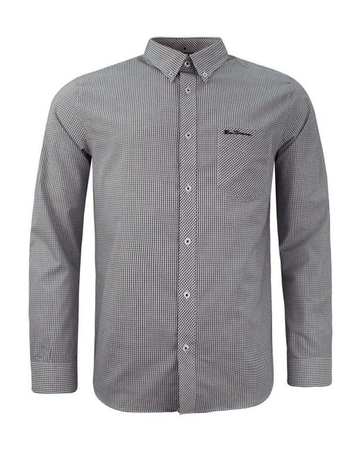 Ben Sherman Gray Checkered Black/white Shirt for men