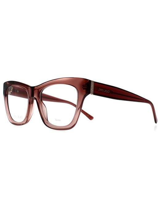 Jimmy Choo Brown Oval Burgundy Faded Jc351