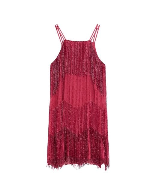 Ted Baker Red Diveria Mini Dress With Tassels