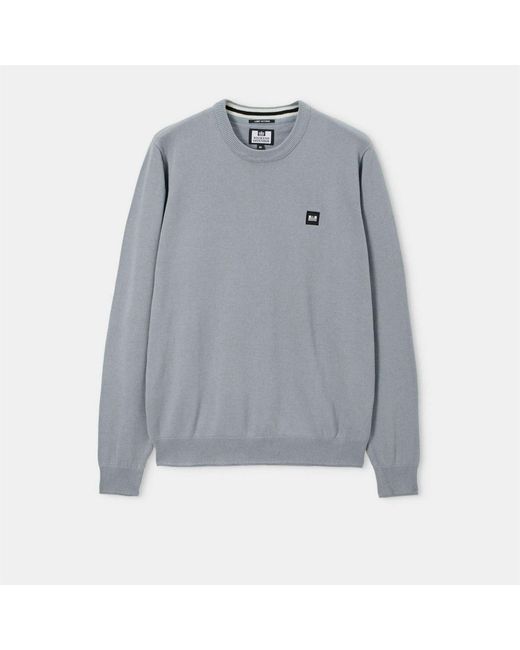 Weekend Offender Gray Solace Fine Gauge Crew Knit Sweater for men