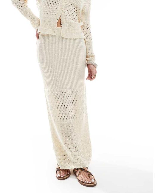 Vero Moda White Crochet Maxi Skirt Co-ord
