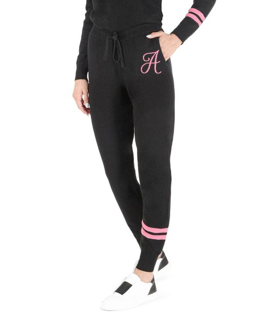 Crown of Edinburgh Cashmere Black Track Pants Morningside A