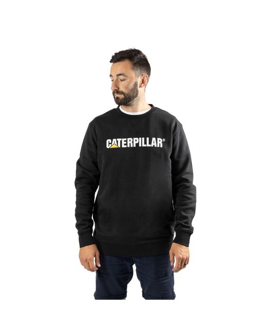 Caterpillar Black Midweight Crewneck Cotton Sweatshirt for men