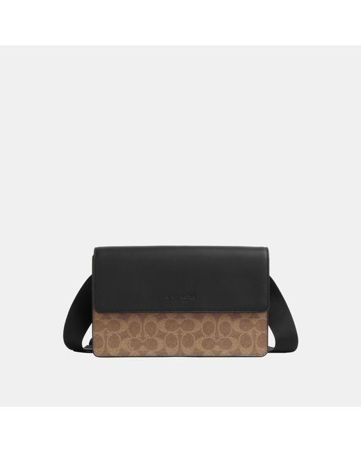 COACH Black Turner Flap Crossbody Bag for men