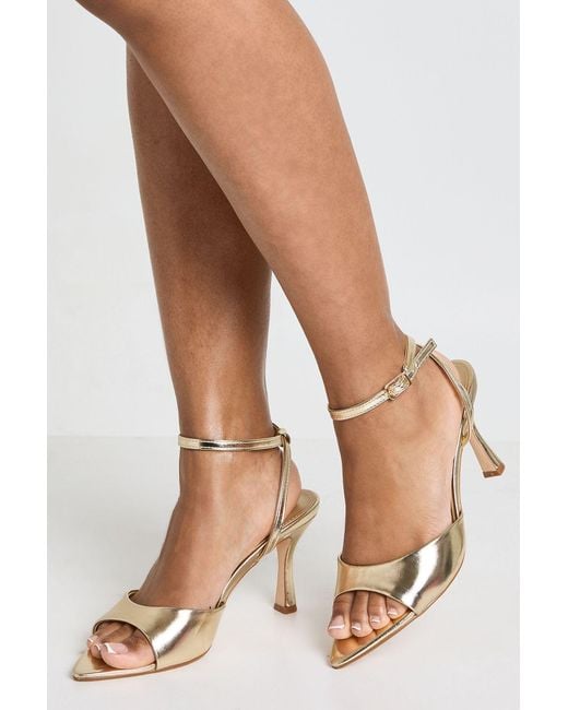 Boohoo Metallic Pointed Toe 2 Part High Heels