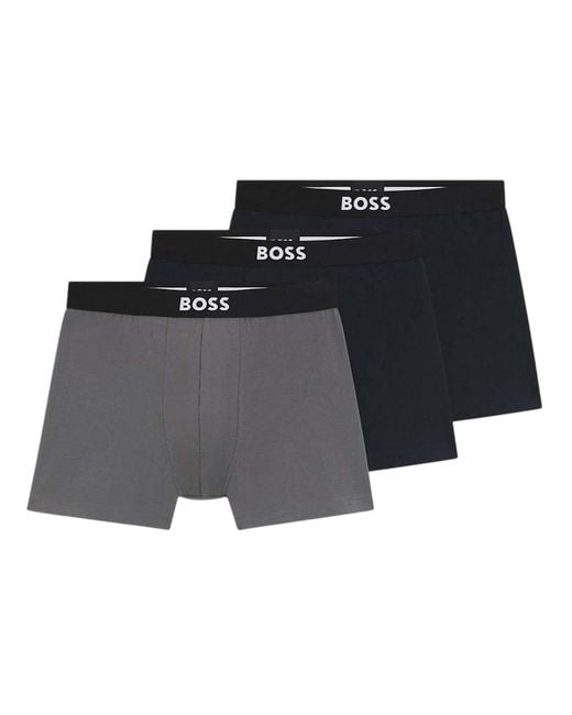 Boss Black Polycotton Boxer Briefs (Pack Of 3) for men